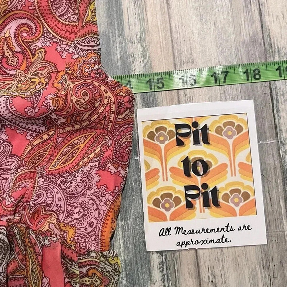 H&M Womens Pink Paisley Baby Doll Mini Dress Sz Small Retro Twee Y2K Fairy Boho - Picture 7 of 9